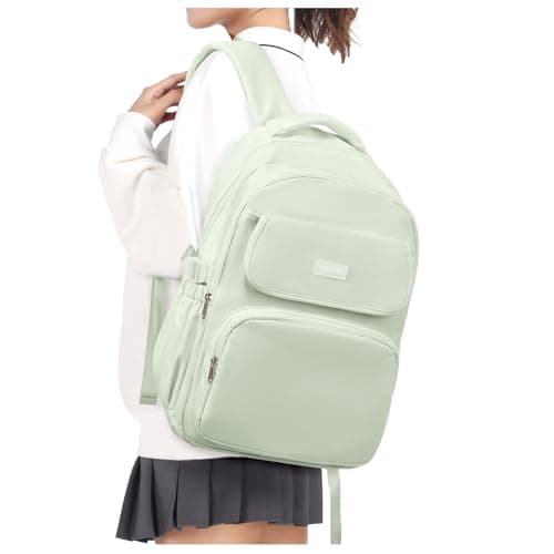 HYC00 School Backpacks for Teenage Girls Boys Casual Daypacks Lightweight School Bags for Girls Secondary High College Bookbag Lightweight Schoolbag Travel Rucksack Work Bag for Women Men,Mint Green