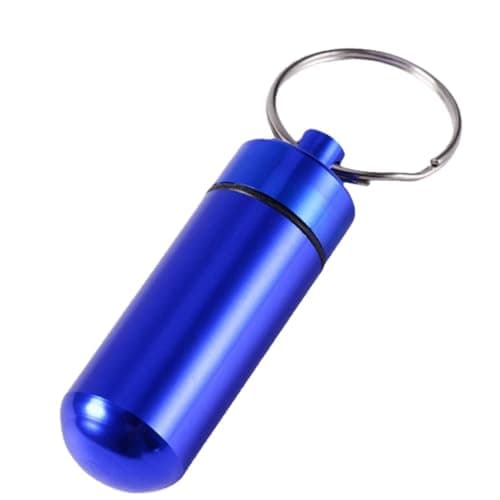 Portable Pill Keychain - 1.97in Metal Pill Box | Waterproof Pills Case
