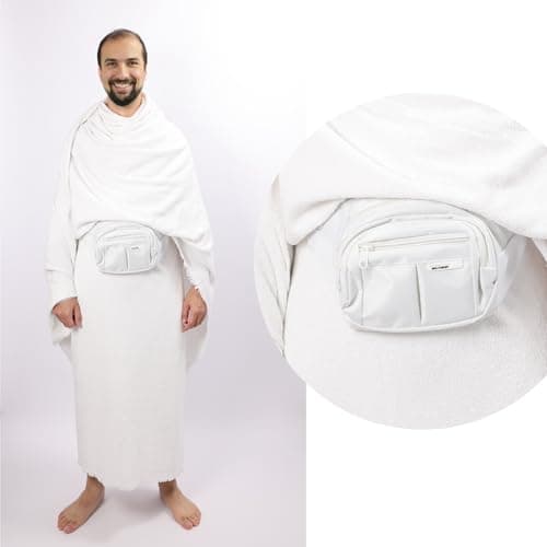 NIYA CONCEPT Ihram Belt Bag for Hajj & Umrah – Adjustable Waist Pouch with Hidden Zip Pockets, Secure Ihram Belt for Men & Kids, Money Phone Passport Safe — view 6