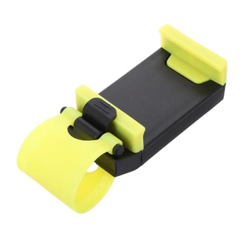 Cabilock Yellow Steering Wheel Phone Mount Universal Car Cell Phone Holder with Clip Adjustable Gps Cradle for Smartphones Driving Use