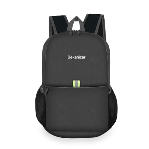 Bekahizar Small Rucksack 15L Packable Backpack Hiking Daypack Foldable Day Bag For Men Women Teens Travel Camping City Walking Mountaineering Climbing (Black)