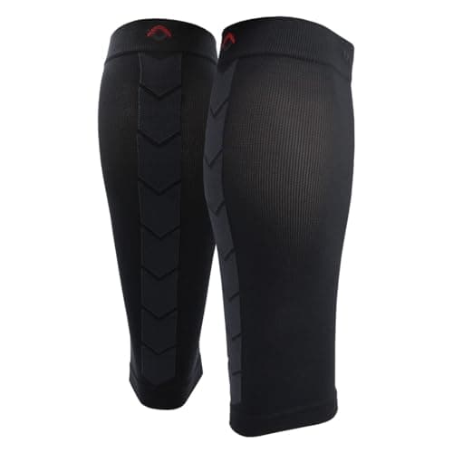 NV Compression 365 Calf Guards/Sleeves XL Steel/Black (PAIR) 20-30mmHg - For Sports Recovery, Shin Splints, Medical, Work, Flight - Running, Cycling, Gym — view 3
