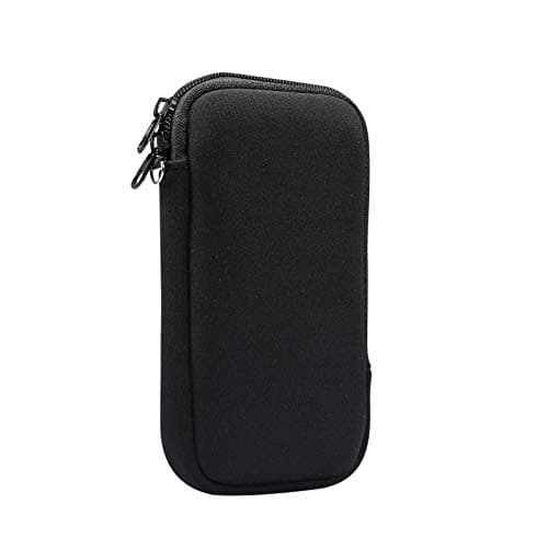 Neoprene Mobile Phone Sleeve Mesh Pocket Lanyard Case for iPhone Air,iPhone 17 16 Pro, 11 XR XS Max Samsung Galaxy S25+ 24+ S23 FE S20 FE A15 A25 A35 A55 Google Pixel 10 Pro 9, 9a 6 (L, Black)