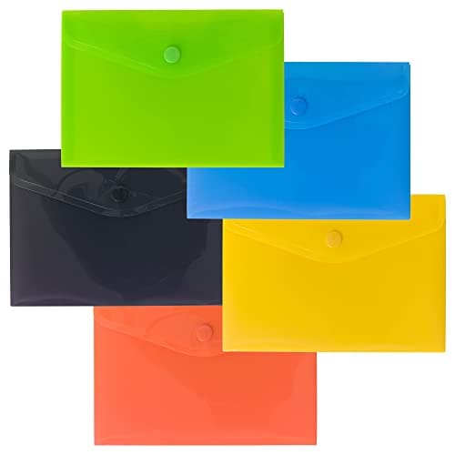 eco-eco A7 50% Recycled Assorted Colours Press Stud Popper Wallet, Plastic Folders (Pack of 25), 105mm x 74mm, eco077x25 — view 3