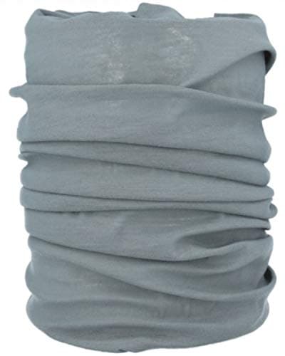 Multifunctional Headwear Neck Scarf Bandana Balaclava Face mask Headband Hairband Tube Gaiter Stretch Snood for Sports Yoga Running Cycling Hiking (Light Grey)
