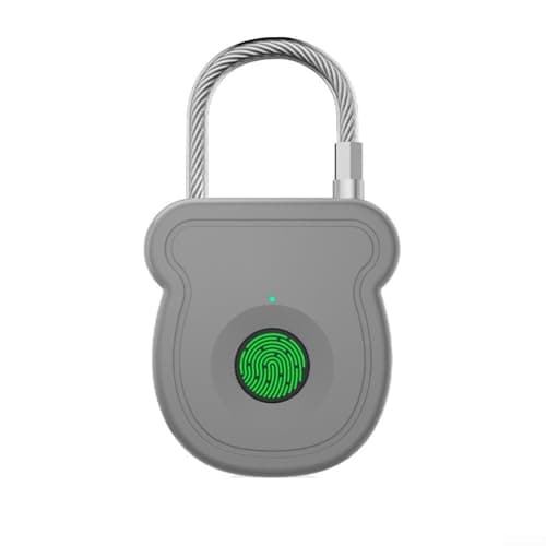 Fingerprint Padlock Smart Padlock Biometric Padlock USB C Rechargeable Padlock Fingerprint Lock for Backpack Suitcase Luggage Gym Locker Cabinet Travel Lock (Grey)