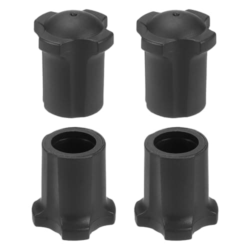 sourcing map 4Pcs Camping Chair Foot Covers, 0.51 Inch Plastic Table Legs Feet Cover Furniture Floor Protector for Outdoor Moon Chair Folding Furniture Camping Gear, Black