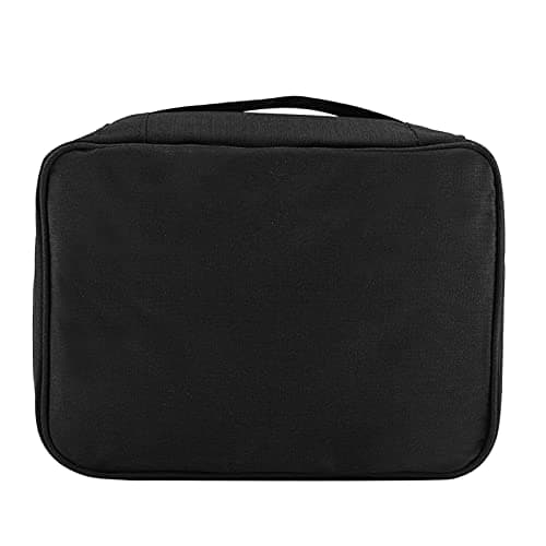 Aramox Travel Storage Bag Polyester Nylon Clothes Organizer 24.5x18x10cm Multiple Grid Portable Storage Box for Travel Dorm Underbed Winter Clothes Accessories (Black) — view 2