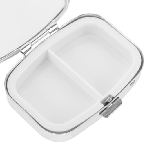 Metal Pill Box Two Grid Iron Travel Organizer for Pills — view 3