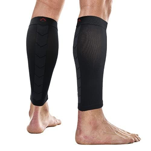NV Compression 365 Calf Guards/Sleeves XL Steel/Black (PAIR) 20-30mmHg - For Sports Recovery, Shin Splints, Medical, Work, Flight - Running, Cycling, Gym — view 2