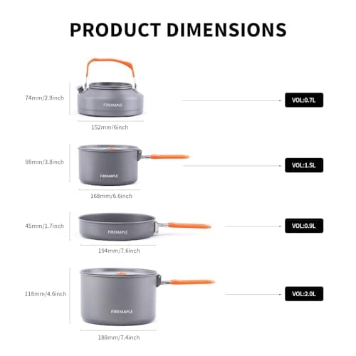 Fire-Maple Feast 4 Camping Cookware Set Outdoor Cooking kit — view 2