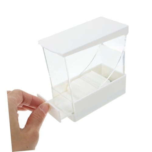 GANAZONO 2pcs Press-on Cotton Rolls Holder Plastic Organizer Box with Sealed Lid Compact Portable Cotton Storage Organizer for Bathroom Travel Kit and Office Use — view 4