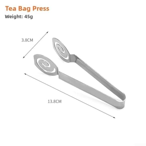 Spring Assisted Stainless Steel Tong for Tea Bag Compression and Gentle Handling of Bread Grilled Meats and Vegetables (Silver) — view 2