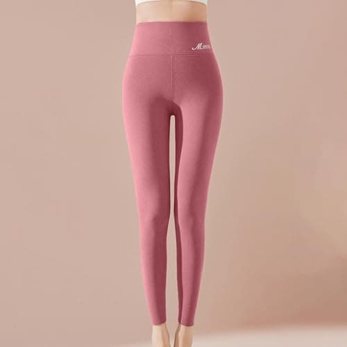 2025 Thermal Women's High Waisted Velvet Leggings Winter Models Can Wear Heat Large Size Seamless Thermal Pants (M) Hot Pink — view 4