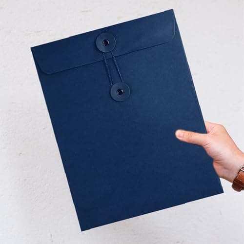 10 Pcs A4 Kraft Paper Envelopes File Folders with String Closure Portfolio Foolscap Paper Organiser Portable Project Pockets Document Wallet Storage Pouch Bills Receipt Bag for Office School Home — view 6