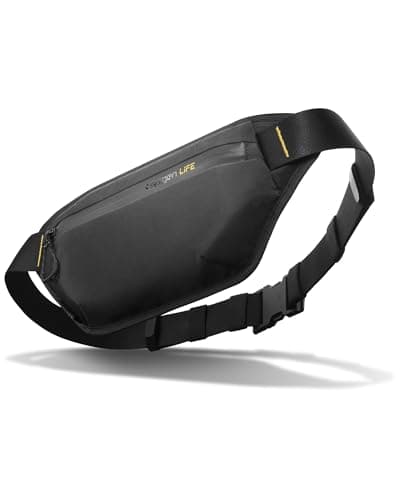Spigen Life Klasden Waist Bag KD411 Belt Bag for Men and Women Belt Bag for Travel, Sports and Outdoor Activities - Black