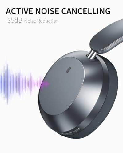 Wentronic Y04 Wireless Over-Ear Headphones, Active Noise Cancelling, Grey — view 4