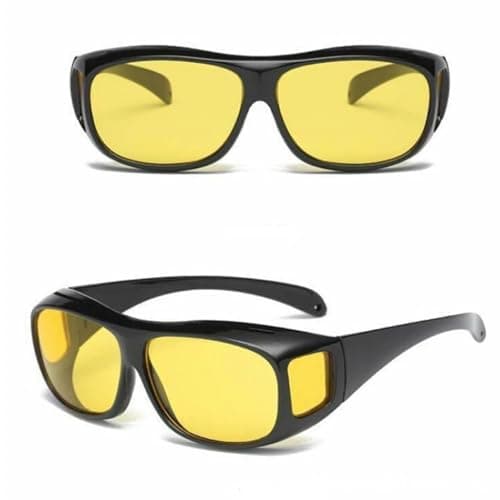 Labyrinxel Night Driving Glasses Anti Glare Headlight Glasses with Yellow Lenses, Driving Glasses Over Glasses for Men Drivers and Cyclists, Comfortable Frame for Car Road Use — view 4