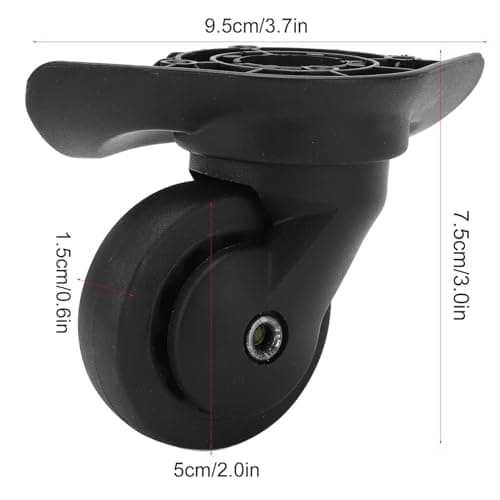1 Pair A52 Suitcase Wheels, 7.5x5cm Mute Luggage Swivel Casters with Screw Portable Trolley Casters Replacement for Travel Luggage Suitcase — view 2