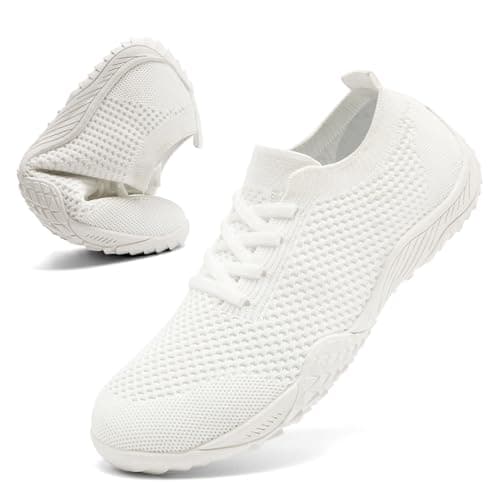 Barefoot Shoes Womens White Trainers Gym Walking Slip on Sneakers Size 4