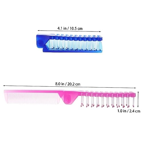 12pcs Folding Hair Comb Plastic Hotel Hair Comb for Travel — view 2