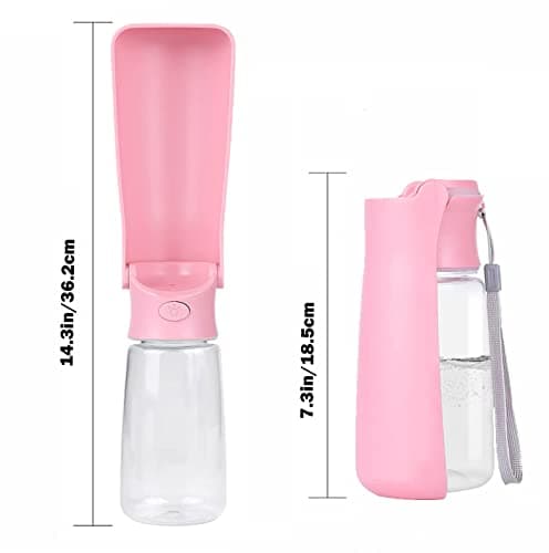 Emwel Foldable Dog Water Bottles - 550ml Water Feeder Leak Proof Portable Puppy Water Dispenser with Drinking Feeder for Pets Outdoor Walking, Hiking, Travel — view 3