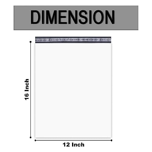 JeeJaan® 50 Pcs White Postage Bags 12x16 Poly Mailers 305 x 405 mm Parcel Bags Envelope Courier Shipping Mailers Waterproof and Tear-Proof Postal Courier Mailer — view 2
