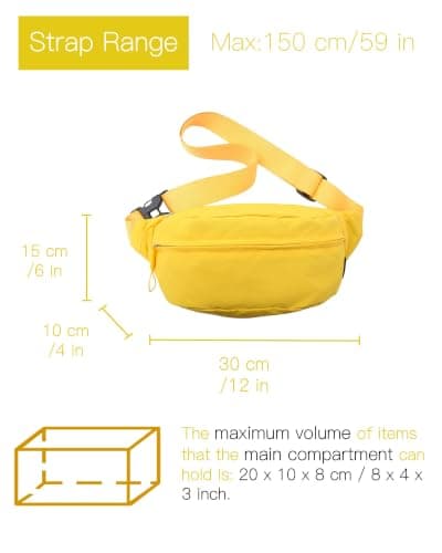 Bum Bag Women Crossbody Belt Bag, Water Resistant Nylon Sling Fanny Pack — view 4