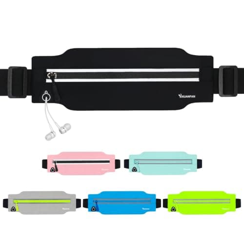 Running Belt for Men & Women, Slim Bum Bag & Running Phone Holder, No Bounce Waist Pack, Water Resistant Reflective Running Pouch, Adjustable Fitness Belt Fits All Smartphones — view 2