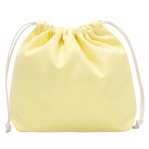 FIYUK Drawstring Cosmetic Bag, Makeup Bags Portable Pouch Organizer for Women's Travel Toiletries 7.3", Yellow