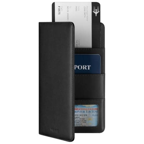 VULKIT Passport Holder Travel Wallet, Leather Passport Holder Cover RFID Blocking Travel Document Organiser for Women Men