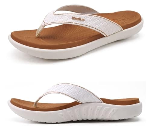 KuaiLu Flip Flops For Women Arch Support Yoga Mat Cushioned Thong Sandals