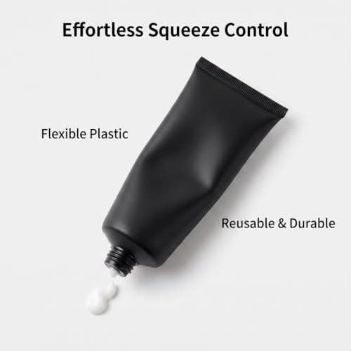 Upstore 6Pcs 100ml 3.3oz Black Plastic Travel Bottles Refillable Squeeze Soft Tubes with Flip Top Cap for Shampoo Lotion Toiletries Makeup Cosmetic Storage — view 3