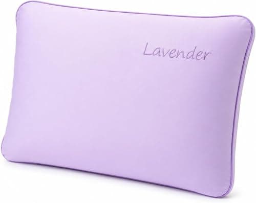 Pinkfairy Scented Infused Memory Foam Pillow – Orthopaedic Neck & Back Support, Cushion for Side, Back & Stomach Sleepers, Pressure Relief Cushion, Lavender, 60cm x 40cm x 13cm
