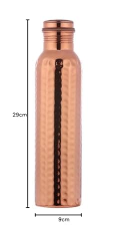 ANCIENTIMPEX Pure Copper Hammered Water Bottle 1000ml | Leak-Proof Seamless Copper Bottle for Ayurvedic Health Benefits, Detox & Daily Hydration | Eco-Friendly BPA-Free Drinking Bottle — view 5