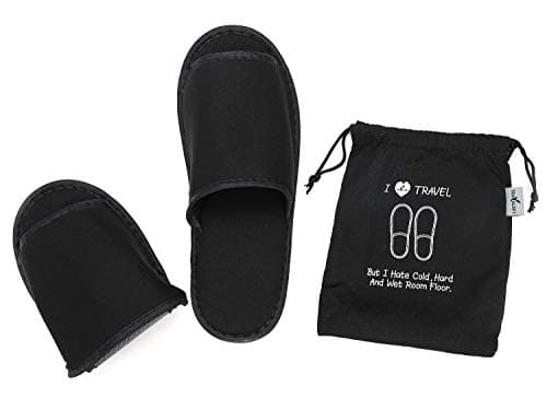 XINCHIA Portable Travel Slippers Foldable Open Toes Sandals Non-Disposable Cotton Hotel Spa Slippers Guest Room Unisex Indoor House Floor Footwear Anti-skid Business Travel Trip Flight Shoes Footwear