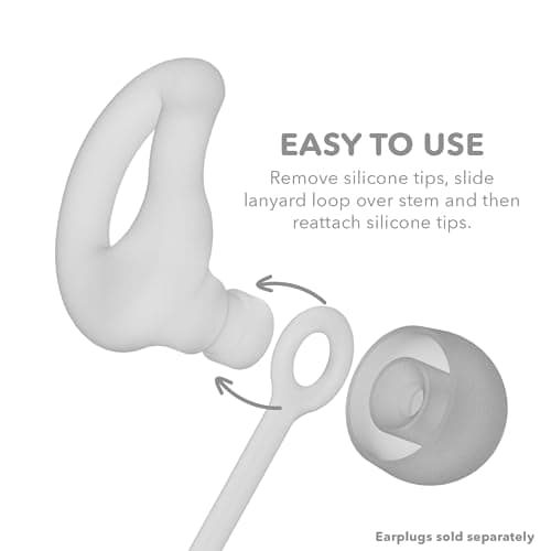 CURVD Earplug Lanyard, Soft Durable Flexible Premium Silicone Cord | Works with Most Earplugs w/Removable Tips Compatible with CURVD Everyday, Loop Quiet/Engage/Experience, Vibes and More - 26 Inches — view 3