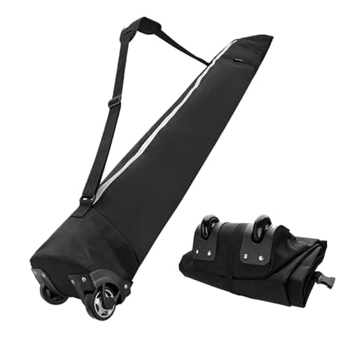 dekayaker Padded Ski Bag with Wheels Ski Pack with Wheels for Air Travel, The Padded Ski Bag can Accommodate Skis up to 200 cm.