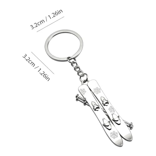 Ski Charm Keychain Cool Metal Keyring — view 5