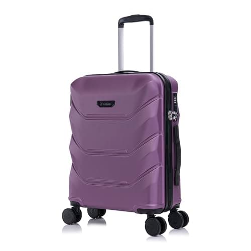 Rocklands® Cabin Suitcase 55x40x20cm Hard Shell TSA Lock, 4 Spinner Wheels, Lightweight Hand Luggage Small Travel Bag, Approved for 100+ Airlines Including Ryanair, EasyJet (Purple, Cabin (20 Inch))