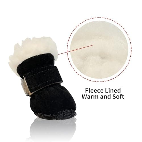 Pet Supplies – Product Title Winter Dog Shoes Warm 4-Pack for Small and Medium Dogs Outdoor Outdoor Winter Washable Boots 4PCS (Black, XL) — view 2