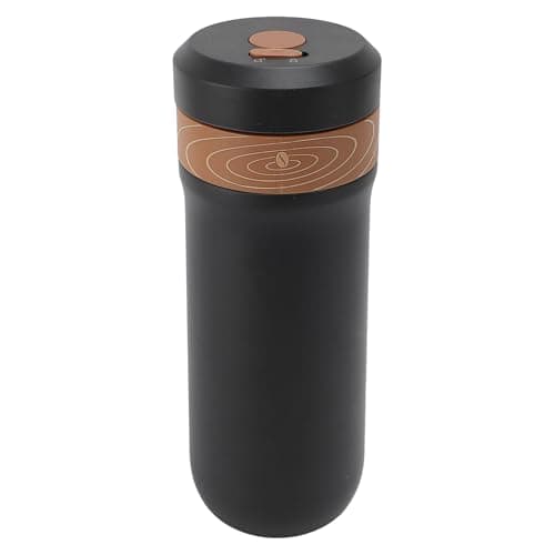 Gsycle Travel Coffee Tumbler, 320ml 4 Layer Filter Mesh Thermo for Hot Drinks Insulated Coffee Mug with Lid for Home or Outdoor Camping