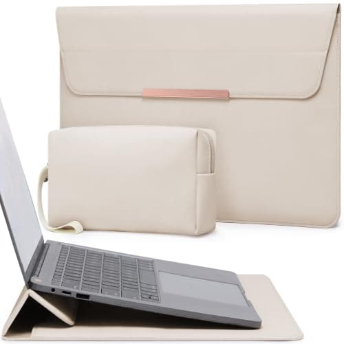 HYZUO 13.3-14 Inch Laptop Case Sleeve with Stand for MacBook,Beige