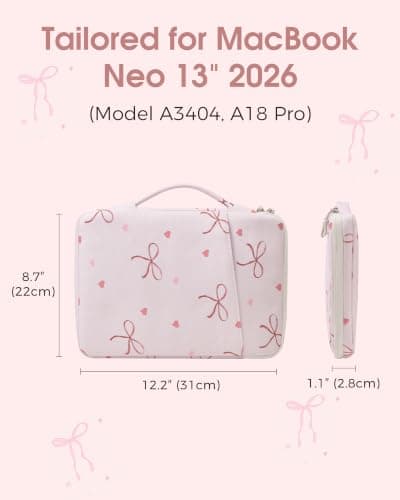 ProCase Laptop Sleeve for MacBook Neo 13 Inch 2026 -Bowknot — view 2