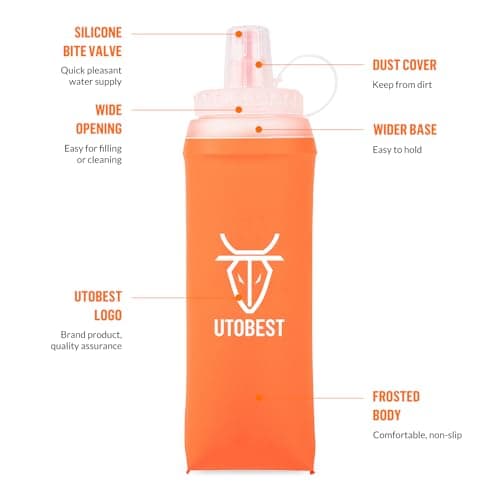 UTOBEST Soft Flask 500ml*2, Collapsible Hydration Water Bottle — view 3