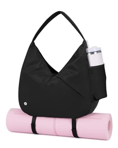 Ceneda Yoga Bag for Women, Gym Bag Womens with Hidden Yoga Mat Holder, Travel Duffel Bag with Shoe Compartment & Wet Pocket – Workout Dance Tote Overnight Weekender Bag for Travel Yoga (Black)