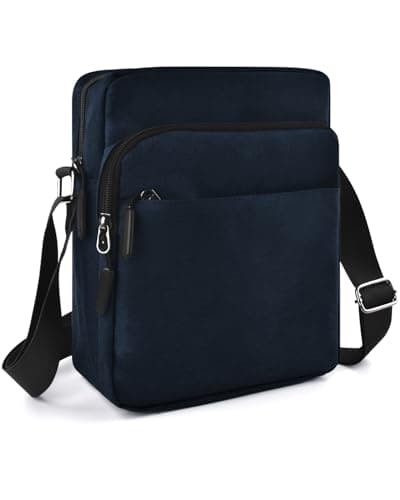 BROTOU Large Unisex Crossbody Shoulder Bag, Waterproof Chest Bag with Wide Adjustable Strap, Casual Chest Sling Bag, Travel Hiking Daypack (Blue)