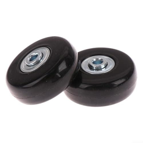 GLOBALHUT Silent Luggage Replacement Wheels Rubber Alloy Suitcase Casters with Dual Bearings for Smooth Rolling Repair Kit Red Black(45mm*18mm) — view 4
