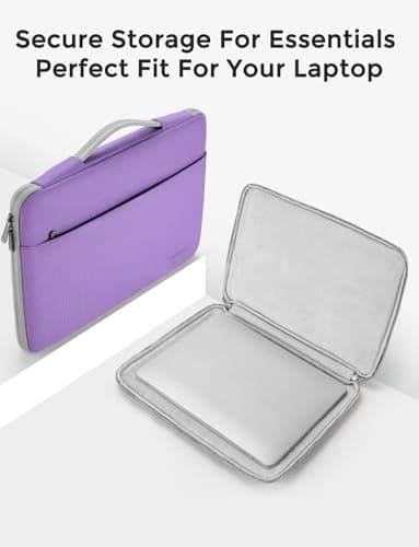 DOMISO 15.6 inch Laptop Case Sleeve Protective Cover Compatible with 16 inch MacBook Pro M4 M3 M2/Pro Max,15.6-16 inch HP Dell ASUS Lenovo Chromebook,Waterproof Computer Cases Bag with Handle,Purple — view 6