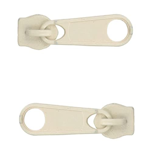 Zipper Slider Replacement Size #3, Metal Zip Puller Zipper Pull Fastener Repair for Clothes Jacket Coat Backpack Instant Fixing DIY Crafts (Cream 103, 2 Pieces) — view 4